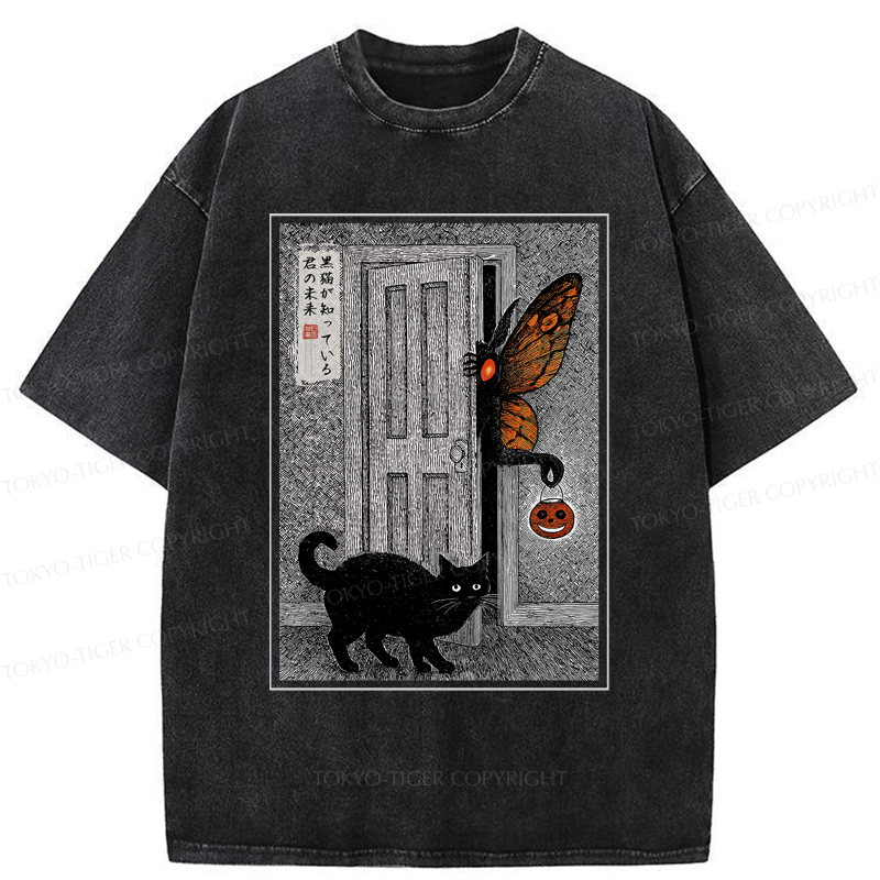 Tokyo-Tiger Halloween Mothman Visits Washed T-Shirt