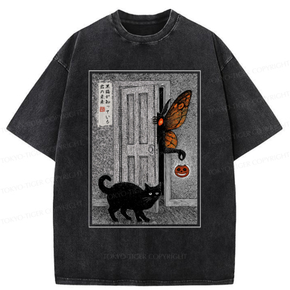 Tokyo-Tiger Halloween Mothman Visits Washed T-Shirt