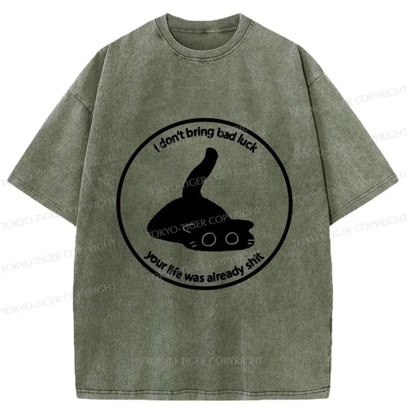 Tokyo-Tiger Cat Are Not The Source Of Bad Luck Washed T-Shirt