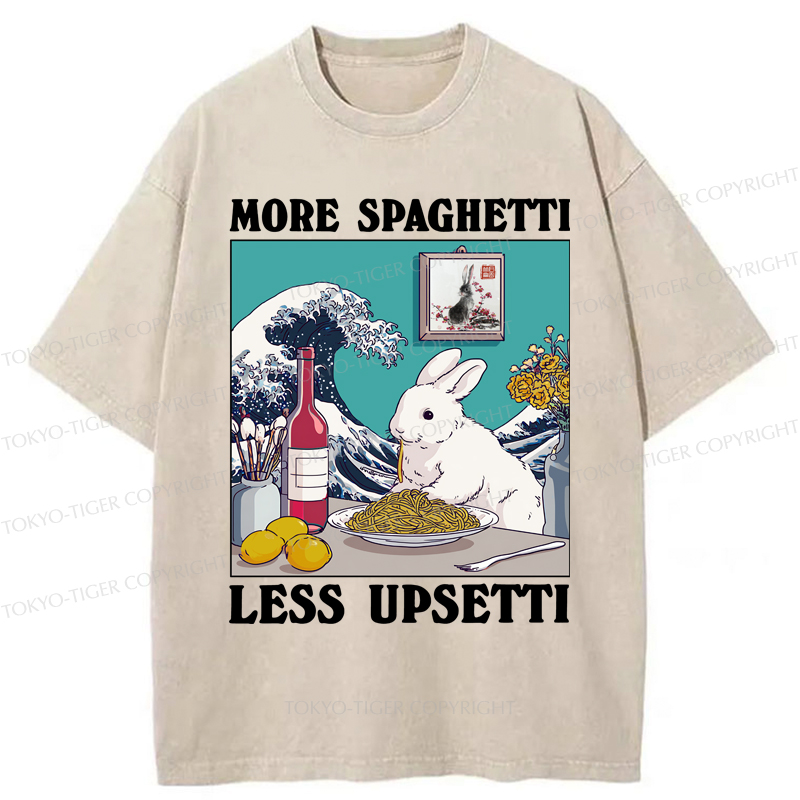 Tokyo-Tiger More Spaghetti Less Upsetti Rabbit Washed T-Shirt