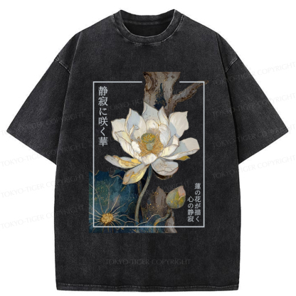 Tokyo-Tiger Blooming Lotus Japan Washed T-Shirt