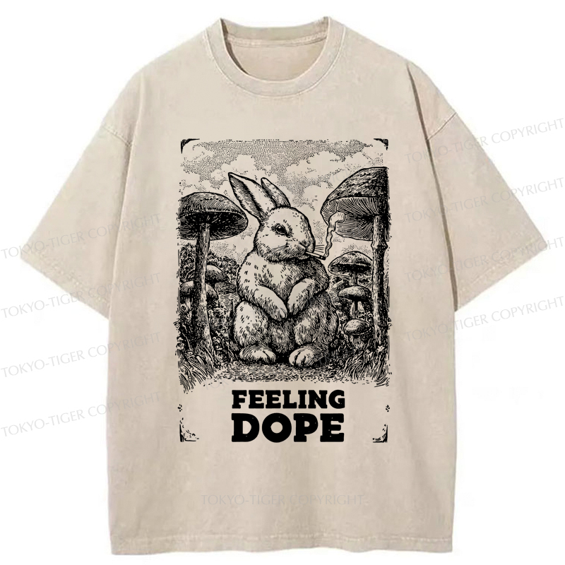 Tokyo-Tiger The Funny Rabbit is Dazed Washed T-Shirt