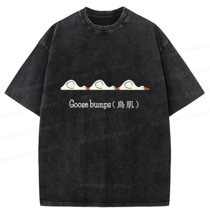 Tokyo-Tiger Funny Goose Bumps Washed T-Shirt