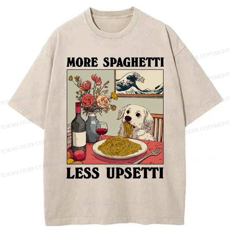 Tokyo-Tiger More Spaghetti Less Upsetti Dog Washed T-Shirt