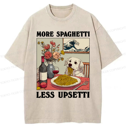 Tokyo-Tiger More Spaghetti Less Upsetti Dog Washed T-Shirt