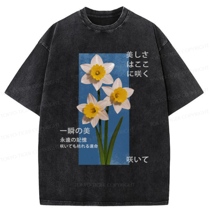Tokyo-Tiger Beautiful Japanese Flowers Poster T-Shirt