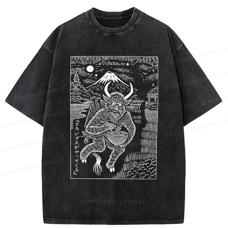 Tokyo-Tiger Krampus Is Coming Washed T-Shirt