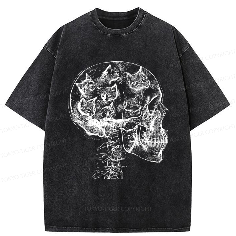 Tokyo-Tiger The Cat-Filled Mind Washed T-Shirt