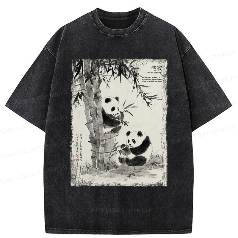 Tokyo-Tiger A Panda’s Zen: Life In Black And White Washed T-Shirt