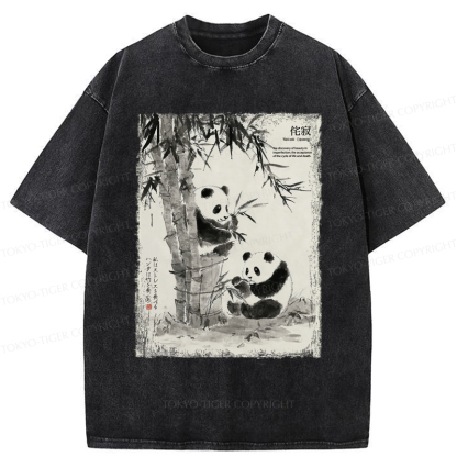Tokyo-Tiger A Panda’s Zen: Life In Black And White Washed T-Shirt