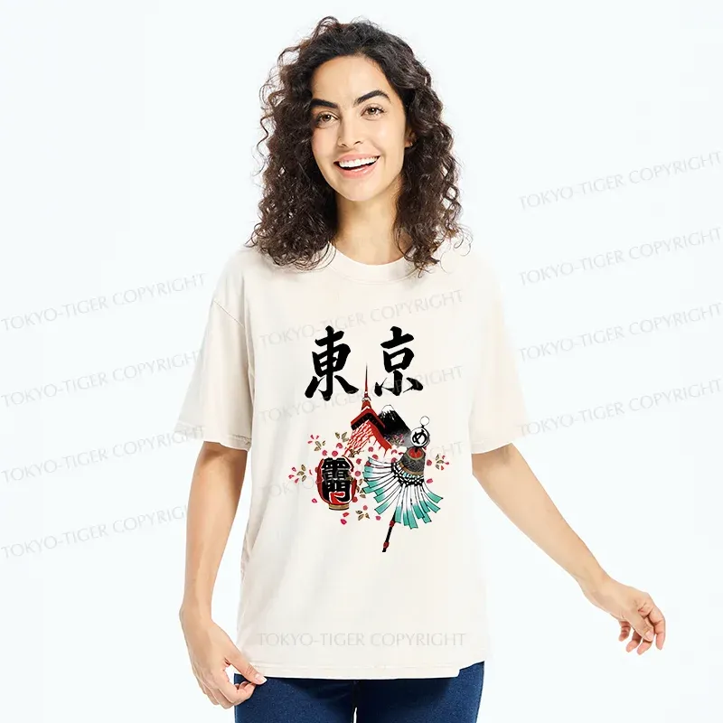 Tokyo-Tiger Tokyo Tourism Washed T-Shirt