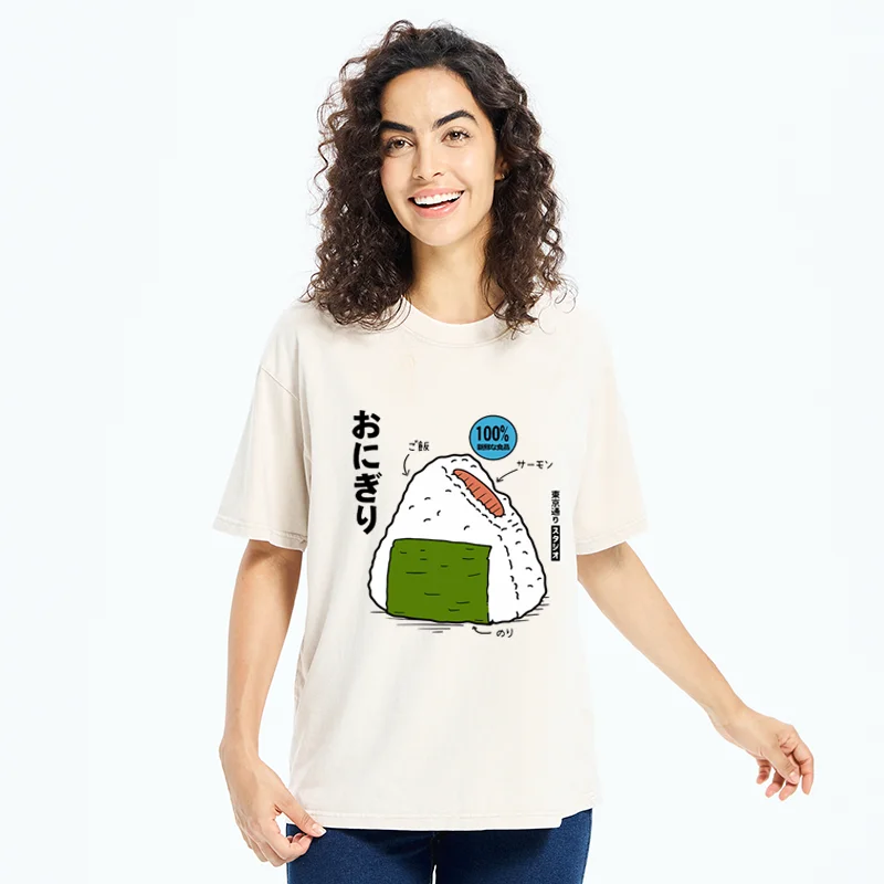 Tokyo-Tiger Delicious Onigiri Washed T-Shirt