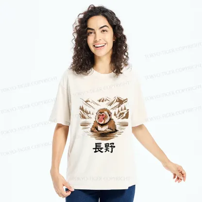 Tokyo-Tiger Monkey In Nagano Washed T-Shirt