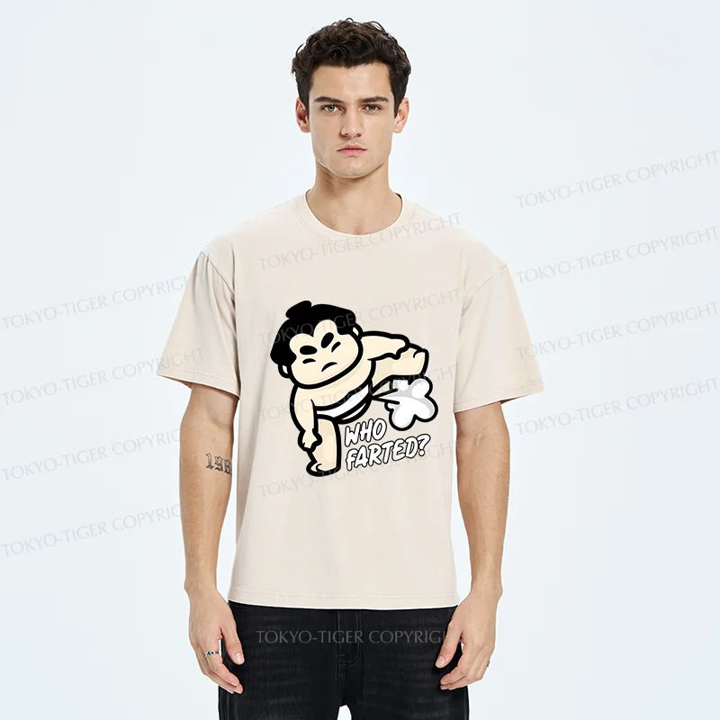 Tokyo-Tiger Sumo Wrestlers Fart Washed T-Shirt