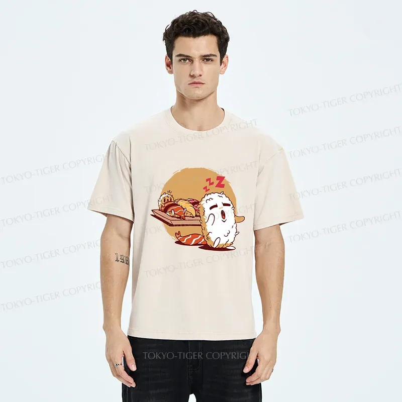 Tokyo-Tiger Sleepwalking Sushi Washed T-Shirt