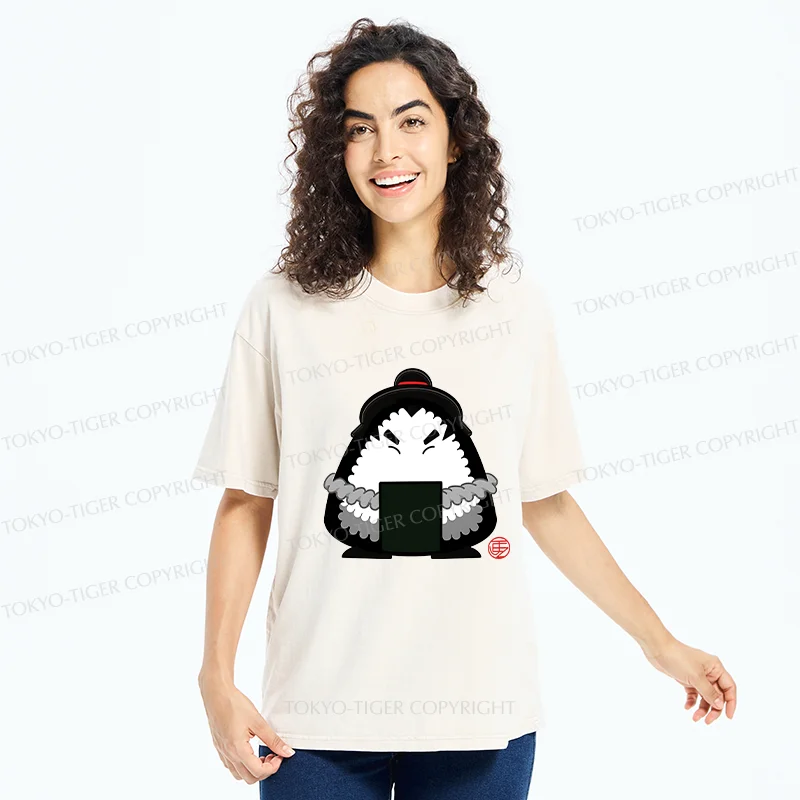 Tokyo-Tiger Onigiri Samurai Washed T-Shirt