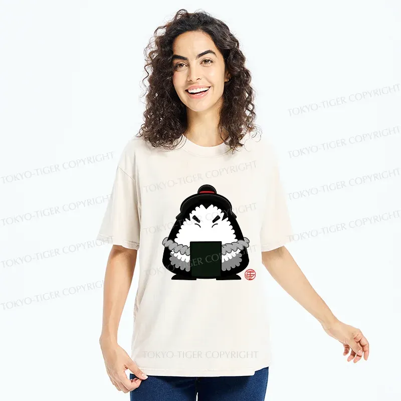 Tokyo-Tiger Onigiri Samurai Washed T-Shirt