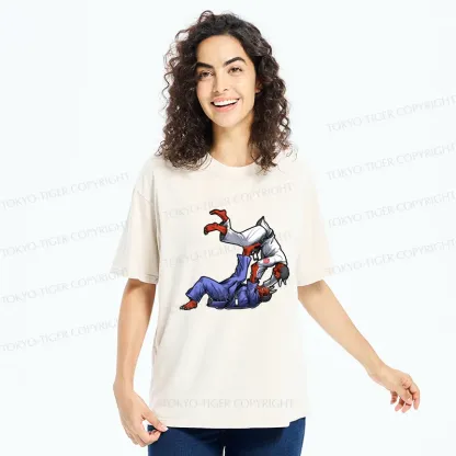 Tokyo-Tiger Karate Duel Ghost Washed T-Shirt