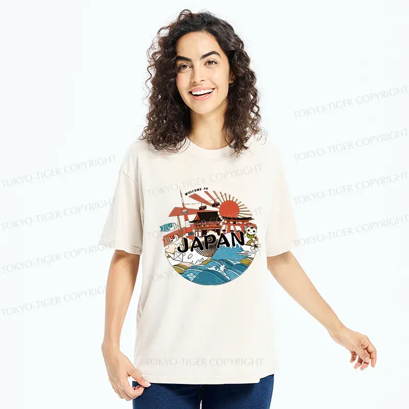 Tokyo-Tiger Welcome To Japan Washed T-Shirt