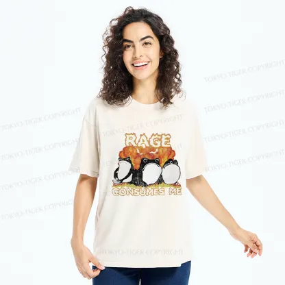 Tokyo-Tiger Angry Funny Frogs Washed T-Shirt