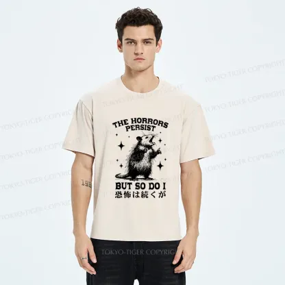 Tokyo-Tiger Possum Suffering Terror Washed T-Shirt