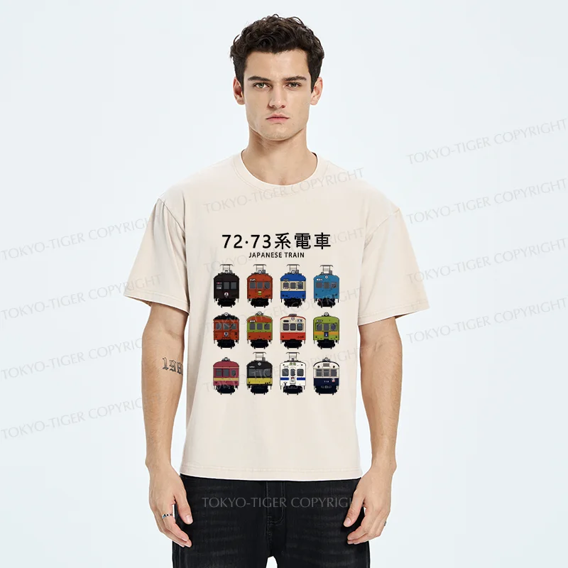 Tokyo-Tiger Japanese Tram Series Washed T-Shirt