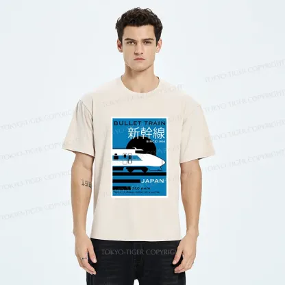 Tokyo-Tiger Japanese Shinkansen Poster Washed T-Shirt
