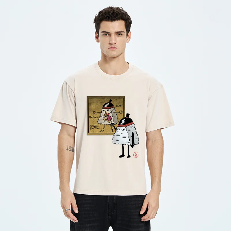 Tokyo-Tiger Onigiri Biology Lesson Washed T-Shirt