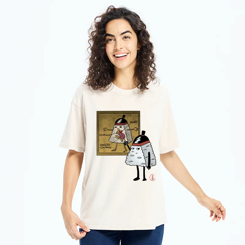 Tokyo-Tiger Onigiri Biology Lesson Washed T-Shirt