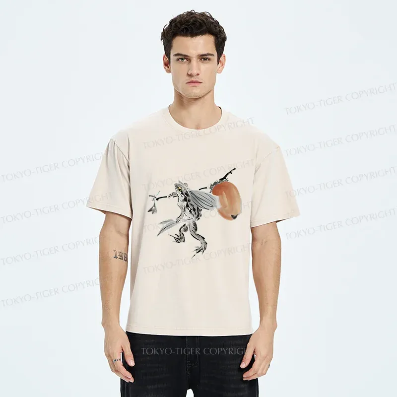 Tokyo-Tiger Frog About To Travel Washed T-Shirt