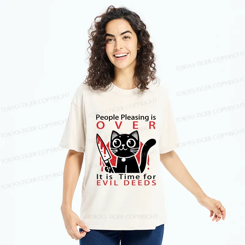 Tokyo-Tiger Mischievous Kitten Washed T-Shirt
