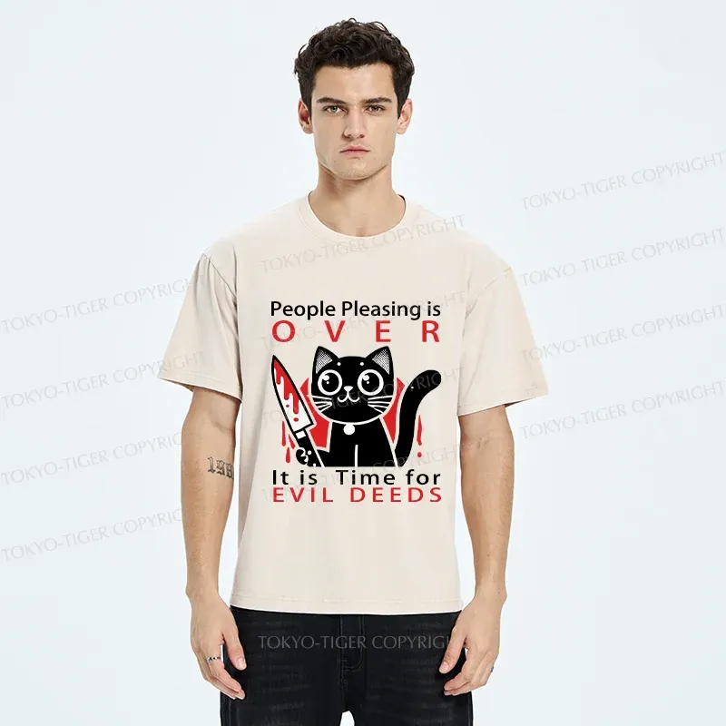 Tokyo-Tiger Mischievous Kitten Washed T-Shirt