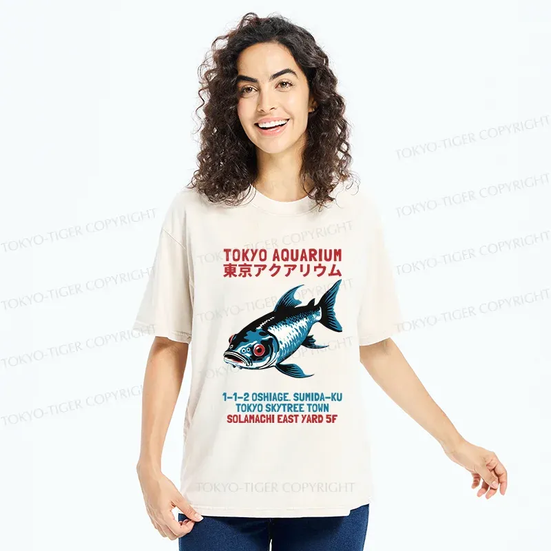 Tokyo-Tiger Tokyo Aquarium Washed T-Shirt