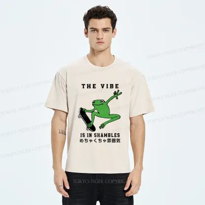 Tokyo-Tiger Frog Skateboard Washed T-Shirt