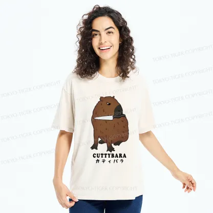 Tokyo-Tiger Cuttybara Funny Washed T-Shirt