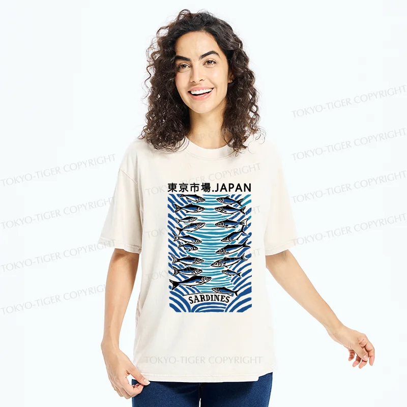 Tokyo-Tiger Tokyo Fish Market Washed T-Shirt