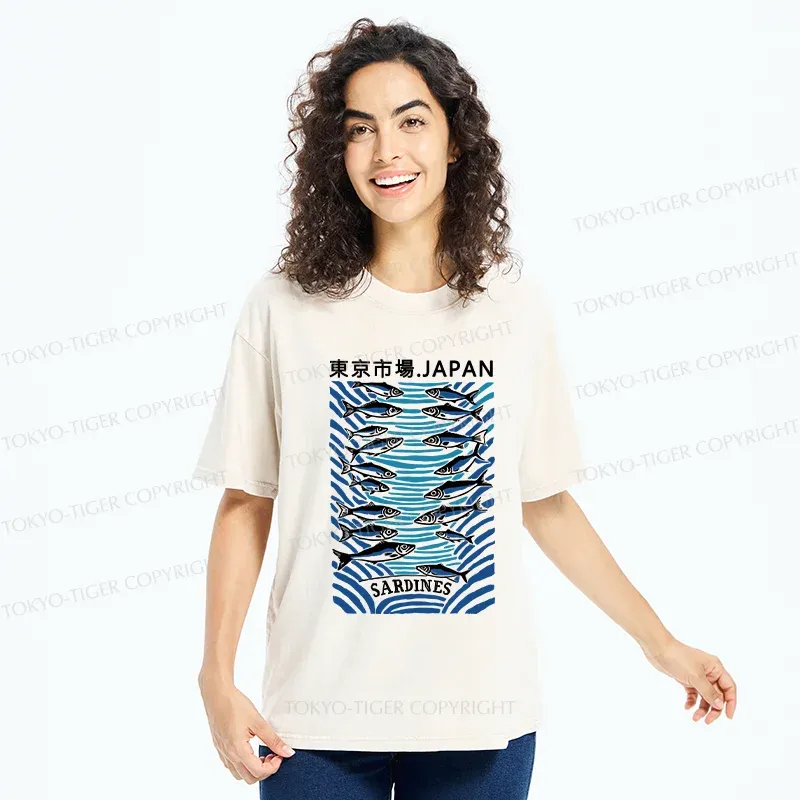 Tokyo-Tiger Tokyo Fish Market Washed T-Shirt