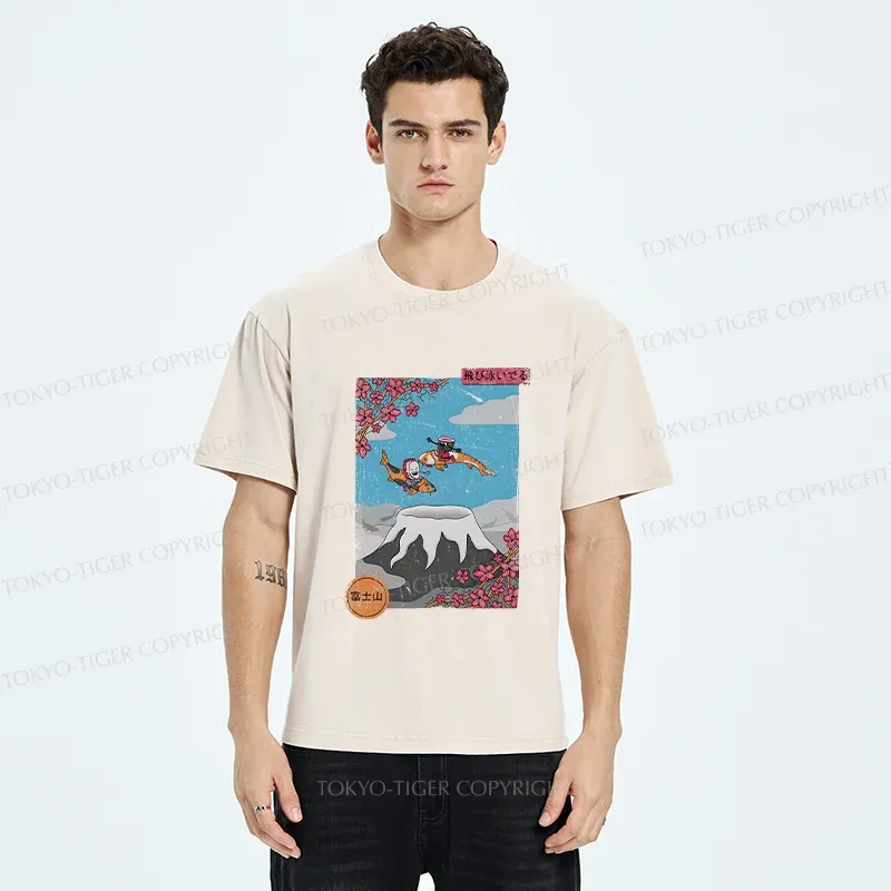 Tokyo-Tiger Mount Fuji Trip Washed T-Shirt