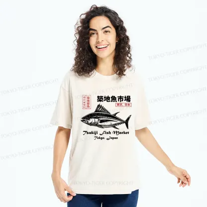 Tokyo-Tiger Vintage Tokyo Fish Market Washed T-Shirt