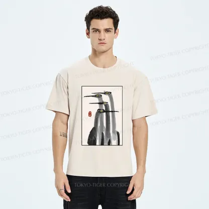 Tokyo-Tiger Japanese Crane Poster Washed T-Shirt