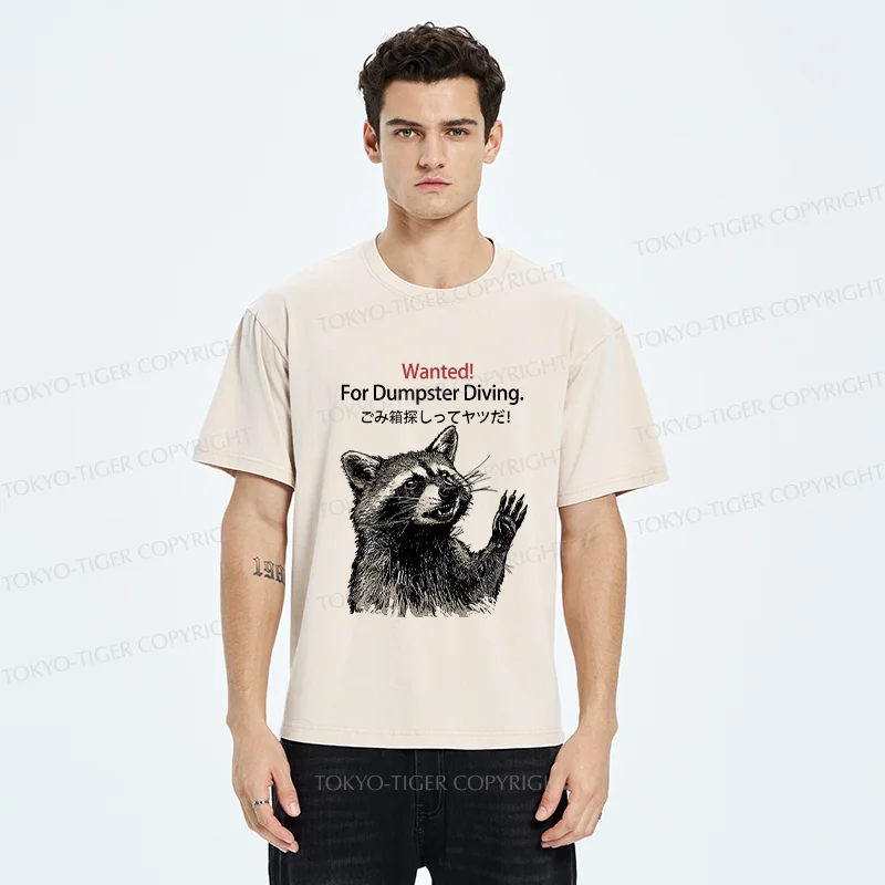 Tokyo-Tiger Wanted Raccoon Washed T-Shirt
