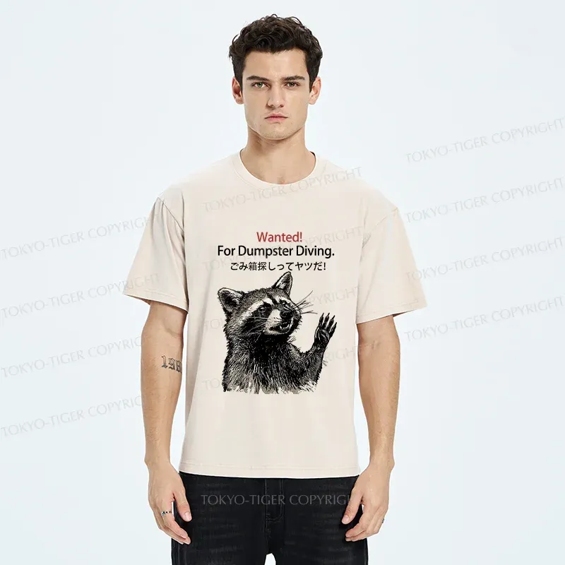 Tokyo-Tiger Wanted Raccoon Washed T-Shirt