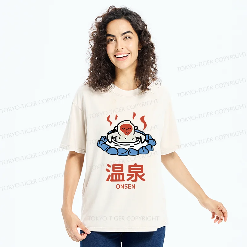 Tokyo-Tiger Hot Spring Japanese Monkey Washed T-Shirt
