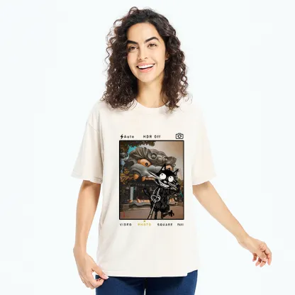 Tokyo-Tiger Cat Travel The Lion Hall Washed T-Shirt