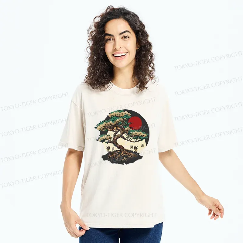 Tokyo-Tiger Japanese Bonsai Vintage Washed T-Shirt