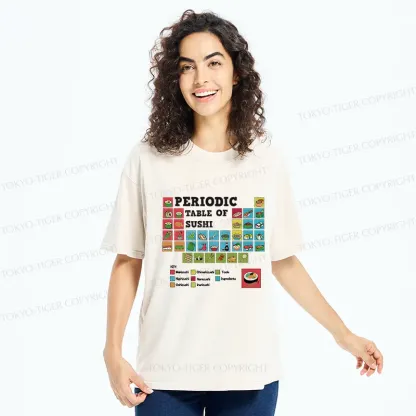 Tokyo-Tiger Japanese Food Periodic Table Washed T-Shirt
