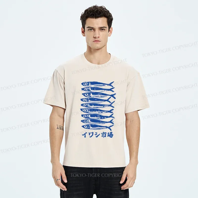Tokyo-Tiger Sardine Market Washed T-Shirt