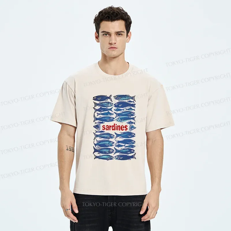 Tokyo-Tiger Japan Sardines Washed T-Shirt