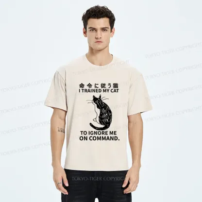 Tokyo-Tiger Cat Obeying Orders Washed T-Shirt
