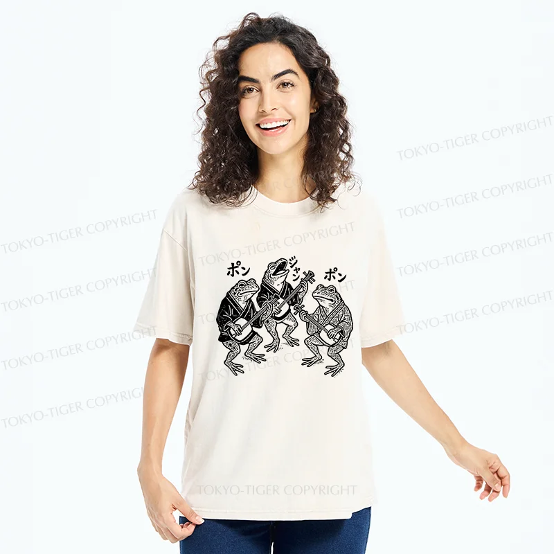 Tokyo-Tiger Frog Concert Washed T-Shirt